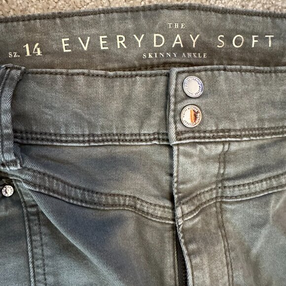 Woman Pants White House Black Market Size 14 Army Green - Picture 2 of 4